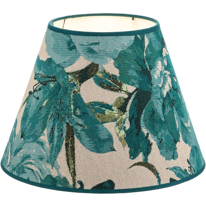 Duolla kap Sofia hoogte 21 cm, bloemenpatroon turquoise