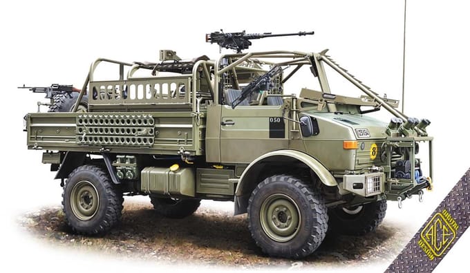 ACE Modelbouwpakket Militaire voertuigen - 72458 4x4 Unimog for long-range Patrol Missions JACAM Plastic - 1:72 - Modelbouw