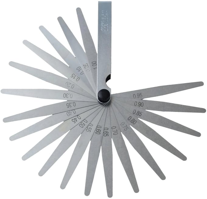 GEKO Voelermaat - 20 Bladen - 0,05-1,0 mm - Stalen Behuizing - Gehard en Gepolijst