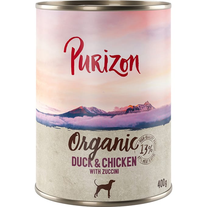 6x 400g Eend en Kip met Courgette Purizon Organic Hondenvoer nat