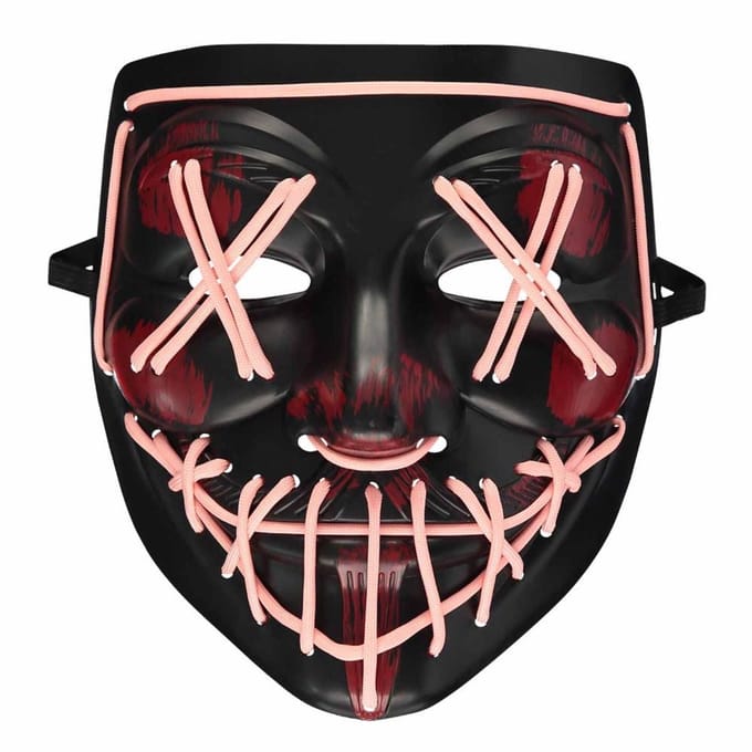 Lichtgevend horrormasker rood