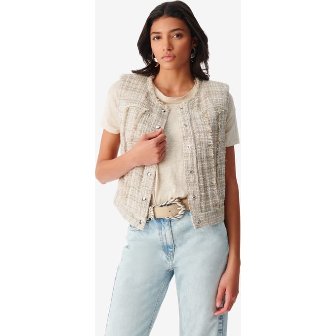 IRO Paris Dilea Mixed Beige Taglia: 40 | Gilet Outlet | Donna | Marrone