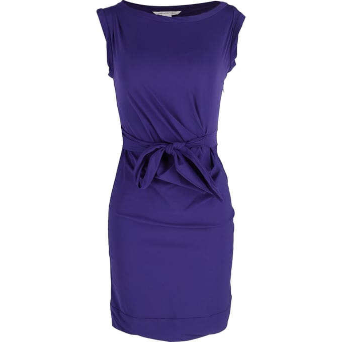 Diane Von Furstenberg Della mini-jurk met striktaille in paars nylon