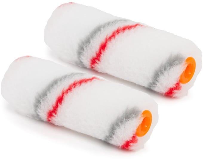 2x Verfroller Polyester 100 mm – Set Van 2 Stuks – Voor Muren, Plafonds En Lijmtoepassingen – Goede Verfopname [11183A]
