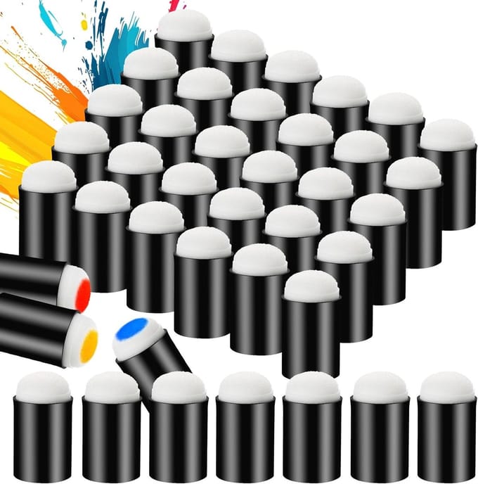 Vingerverf Sponsjes Set van 40 Stuks, Perfect voor DIY Kunst, Schilderen en Afdrukken met Inkt