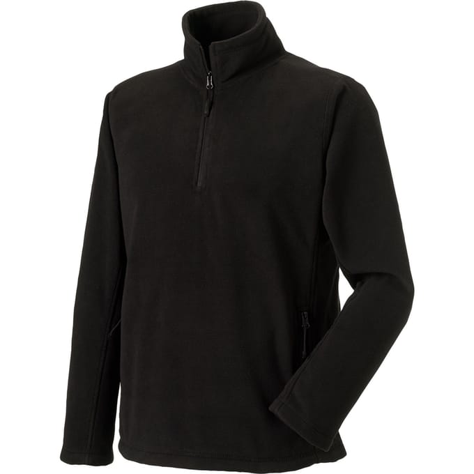 Russell Heren Quarter Zip Fleece Top (Zwart)
