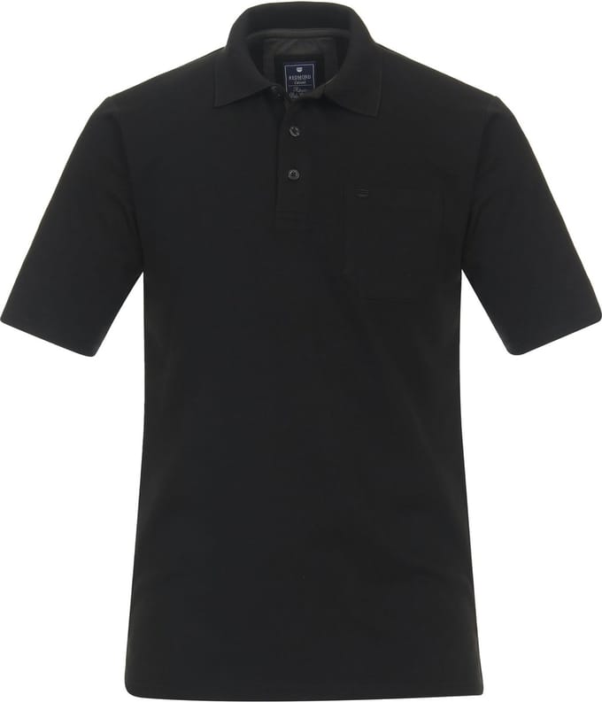 Redmond regular fit heren polo - jersey - zwart