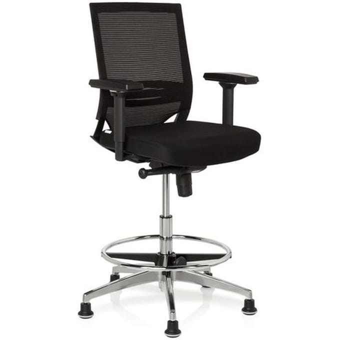 hjh office Top Work 77 - Bureaustoel - Luxe verhoogd - Stof / netstof - Zwart