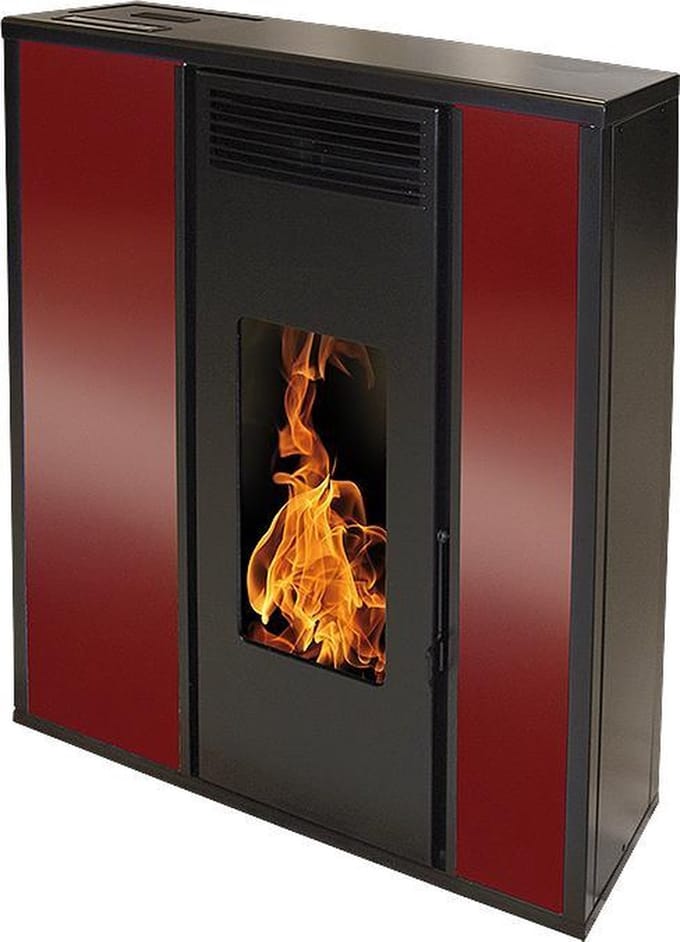 TESSA - 8,8 kW pelletkachel - slim - Bordeaux