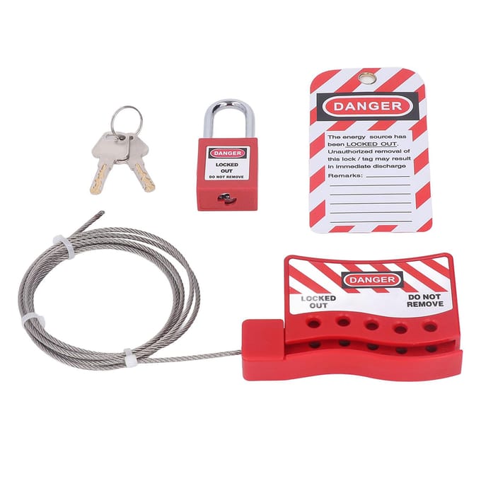 Câble de consignation Lockout Tagout Acier Inoxydable Métal Réglable Résistant aux Chocs Câble de Consignation Réglable pour l'Industrie white