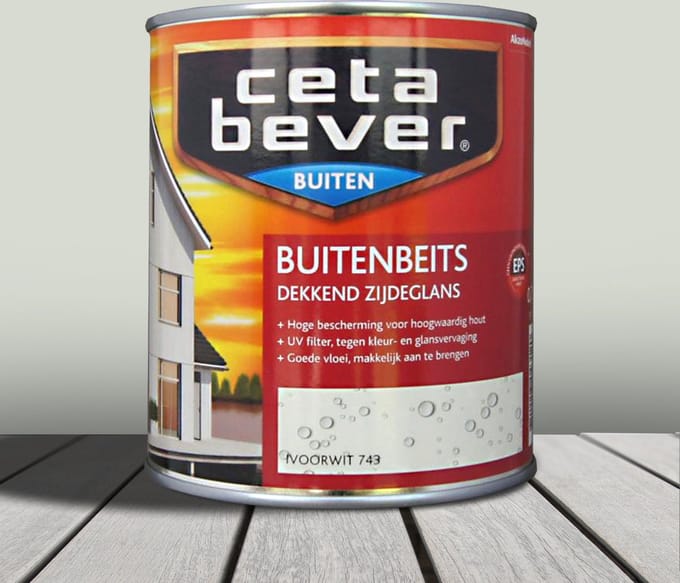 CetaBever Dekkende Buitenbeits 1,25 L 743 Ivoorwit
