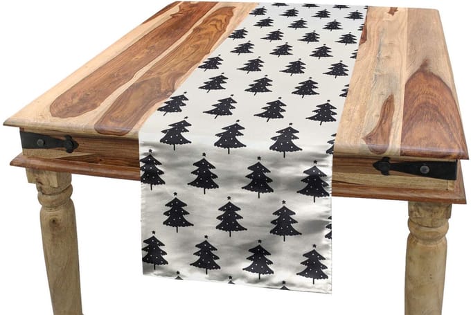 ABAKUHAUS tafelloper – dennenboomsilhouet – 40x180 cm