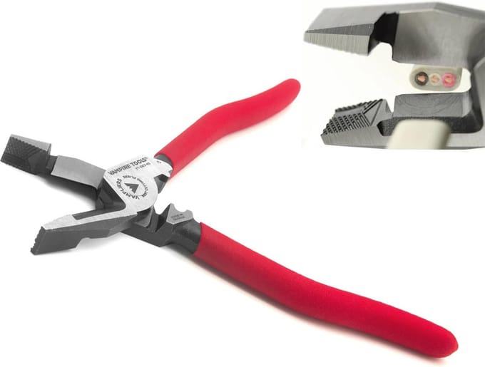 Shearing Linesman Pliers 8.5" - Electrician Side Cutting Pliers for Cable and Wire
