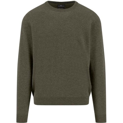 Fynch-Hatton Trui O-Neck Solid Color Cashmere Donker Khaki / male