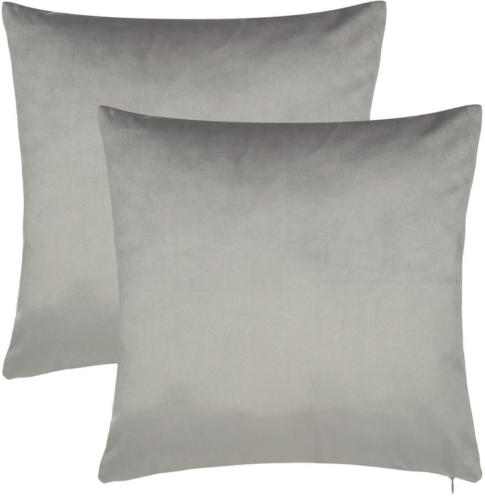 Barbons kussenhoes 45x45 - set van 2 kussenhoesjes - kussensloop - lichtgrijs