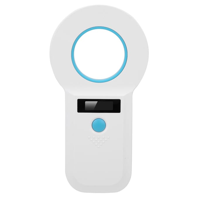Lecteur de puces électroniques pour animaux, compatible RFID 34,2 kHz/125 kHz, rechargeable, prenant en charge EMID et FDX-B. white