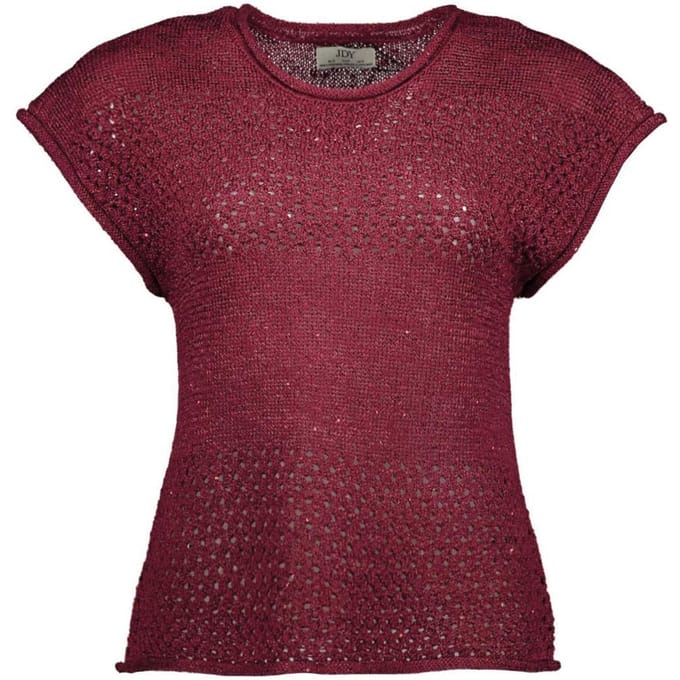 Jacqueline de Yong Jdymia ss o-neck sequin pullover knt bordeaux