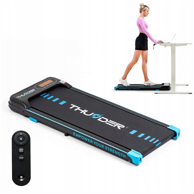 THUNDER Loopband - Walkingpad - 6 km/u - Handmatige helling - 90 kg - THUNDER KINDI-BLACK
