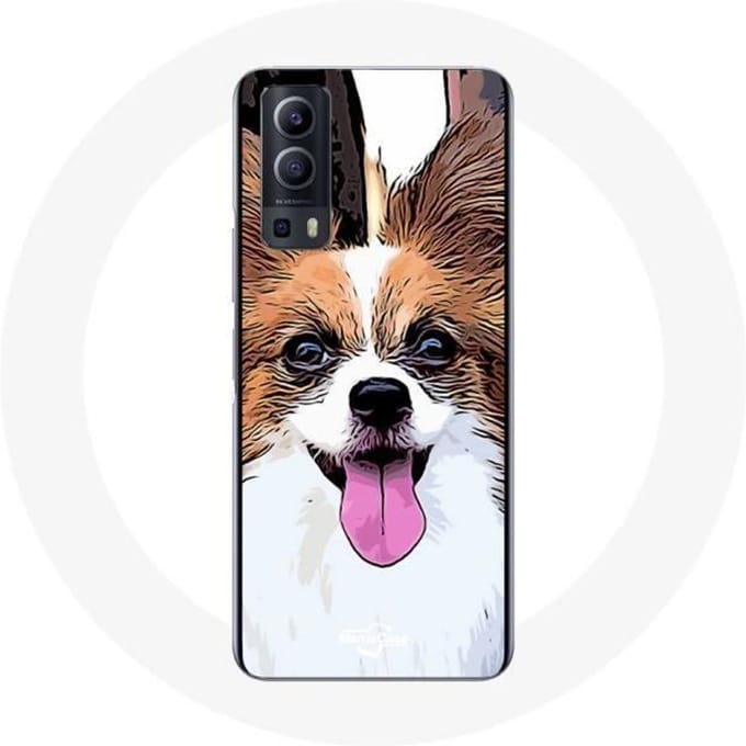 Coque Vivo Y72 Épagneul nain continental papillon Chiot Blanc et marron