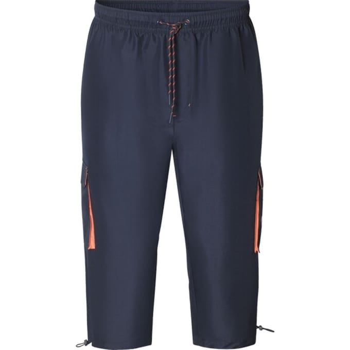 Jan Vanderstorm herren Cargobermuda - 56 - donkerblauw - Plus Size