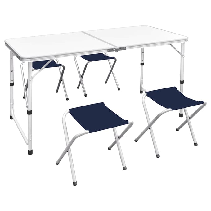 vidaXL - Campingset - inklapbaar - en - verstelbaar - 120x60 - cm - aluminium