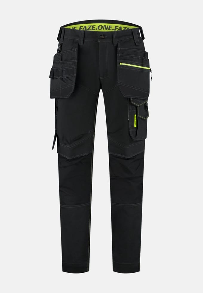 Faze.One Tracker 8K Denim Holster Werkbroek - Zwart - Maat 46 | Stretch | Heren