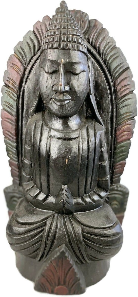Houten buddha / Handgemaakt houten beeld / Indonesisch beeld