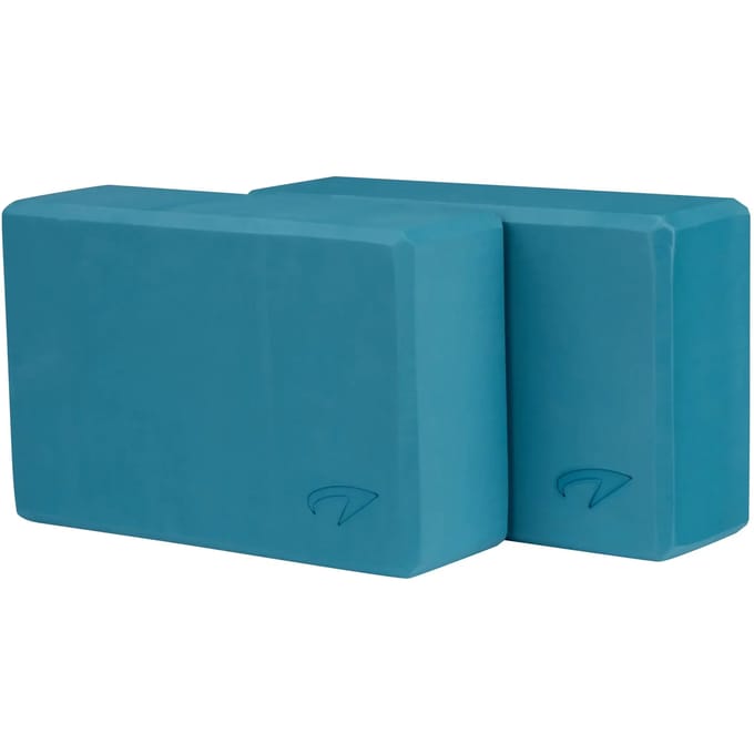 Avento Yoga Blok - Set van 2 - Foam - Blauw - 23 x 15 x 7.6 cm