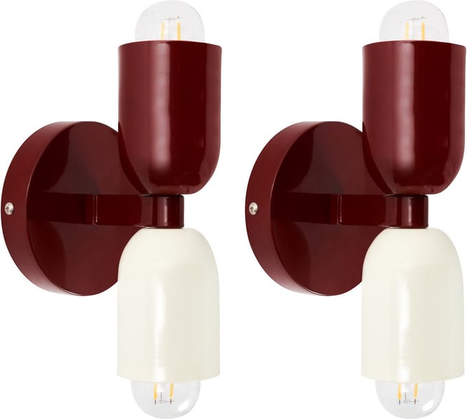 TOPI - Wandlampen set van 2 - Rood - Metaal