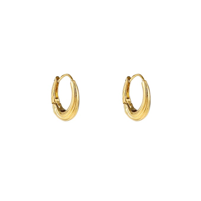 Go Dutch Label Oorringen Medium Striped Drop Hoop Goud