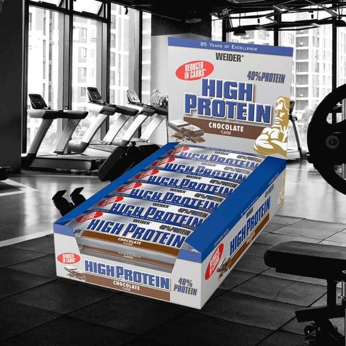 Weider 40% High Protein Bar (24x50g) Chocolate - Repen - Eiwit Repen