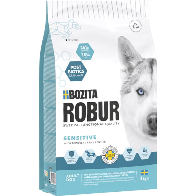 Bozita Robur Sensitive graanvrij rendier - 3 kg