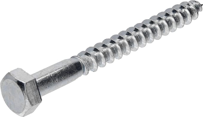Houtdraadbout. M8 x 80mm. lang. Verzinkt. 25 stuks Houtfret. Ifix.
