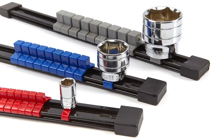 3 Delige Doppenrailset voor ¼” – 3/8” en ½” Doppen.
