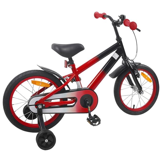 vidaXL - Kinderfiets - 16 - Inch - voor - 4-6 - jaar - oud - Rood - Zwart