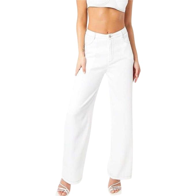 Missy Empire Dames/dames broek met rechte pijpen (Wit)