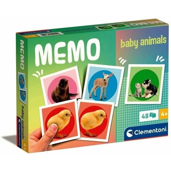 Clementoni - Memory voor kinderen - Baby Dieren - 48 Kaarten - Memory spel - Educatief Speelgoed - Vanaf 2 jaar