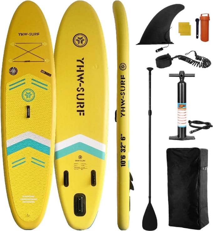Livano Sup Board - Opblaasbaar - Supboard - Sup Boards - Paddle - Kayak - 320cm - Geel
