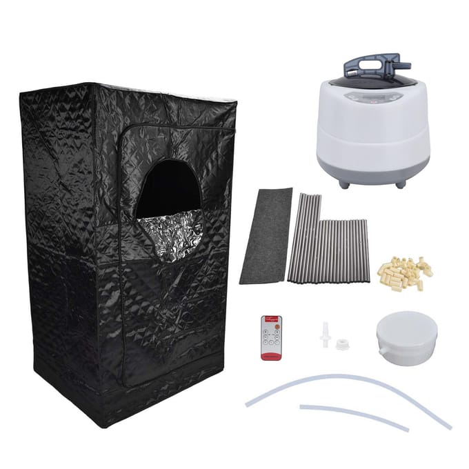 1000W 2.0L Draagbare Home Stoom Sauna Kit Sauna Generator met 1?9 Versnellingen Verstelling 0?99min Tijd black