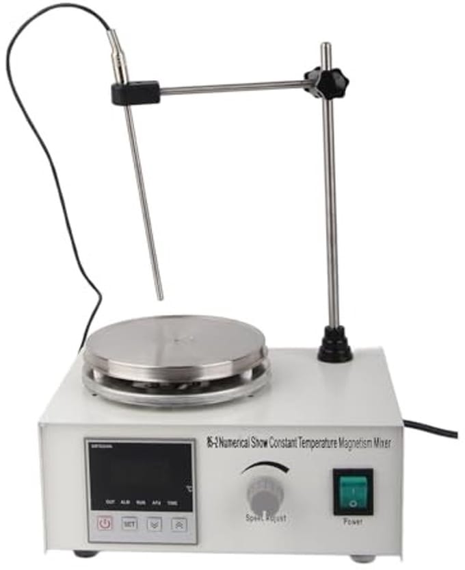 Allecto - Magnetische Roerder voor Laboratorium - 2400RPM met Temperatuursensor - EU Plug - Efficiënt en Betrouwbaar - Laboratorium Apparatuur - Pr...