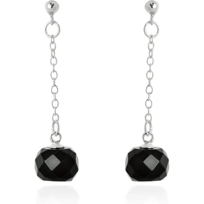 Luxenter, 925 sterling zilver en onyx gerhodineerd kiarik oorbellen