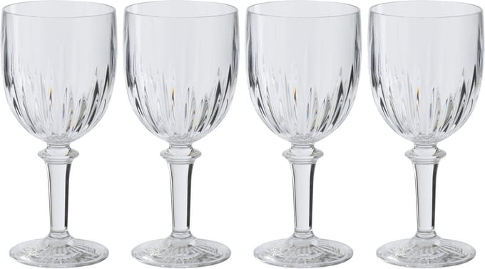 J-Line wijnglas Acryl - kunststof - transparant - doos van 4