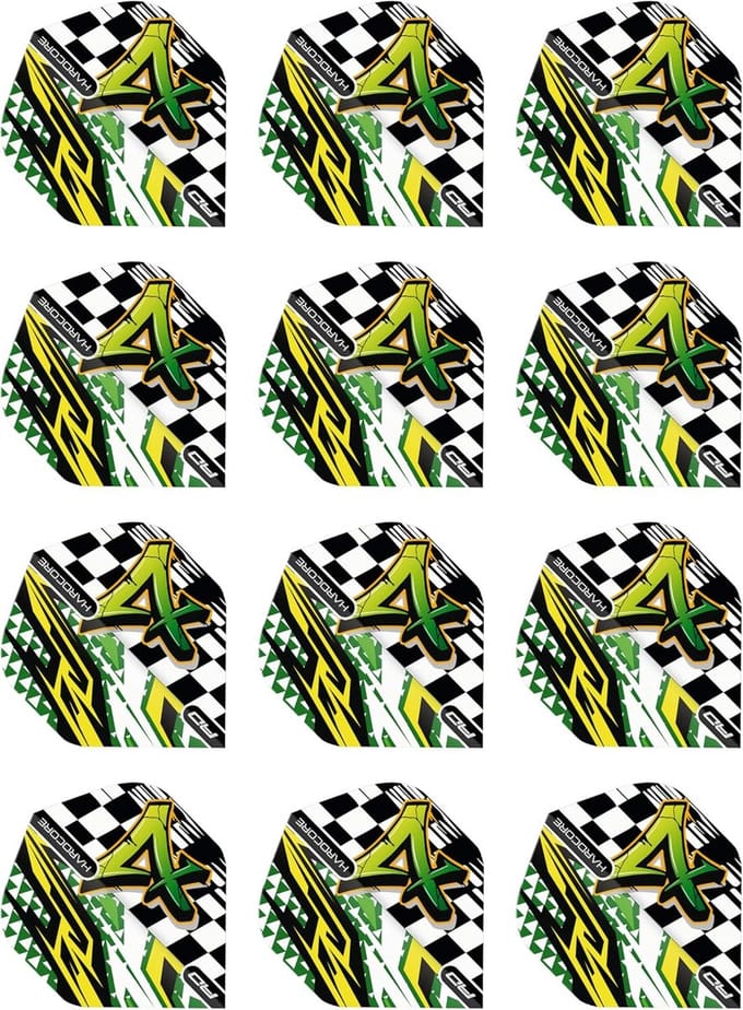 Dartpijlen Flights Set - 12 Stuks (4 Sets) - Zwart, Wit & Groen
