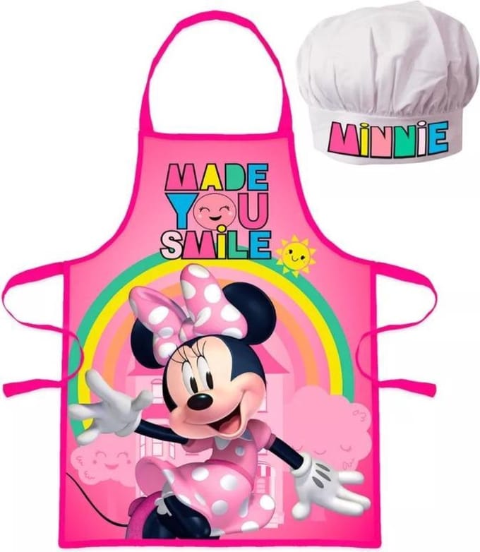 Minnie Mouse schort met koks muts 3-8 jaar Smile.
