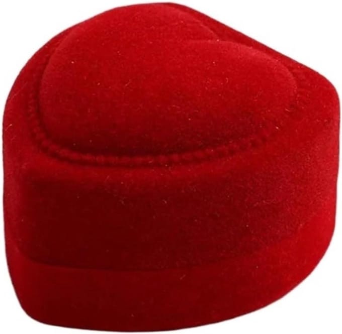 Ringendoosje Hartvorm - Sieradenhouder - Sieraden Presenteren - Fluwelen Binnenkant - 2 stuks - Rood