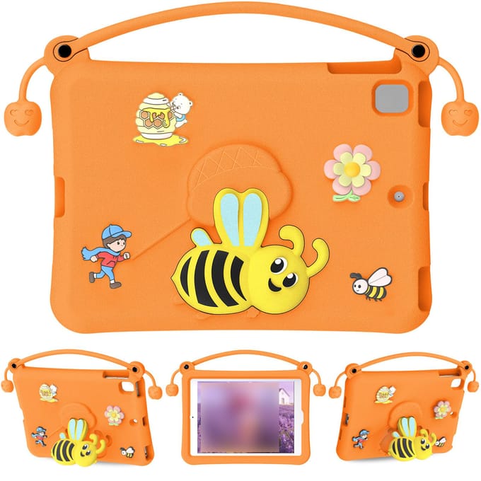 Étui Protecteur en EVA Compatible avec IPad 10.2 Air 3 Pro 10.5 Lavable Antichoc avec Support Orange orange