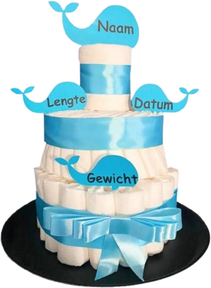 Pampertaart met Walvisjes blauw