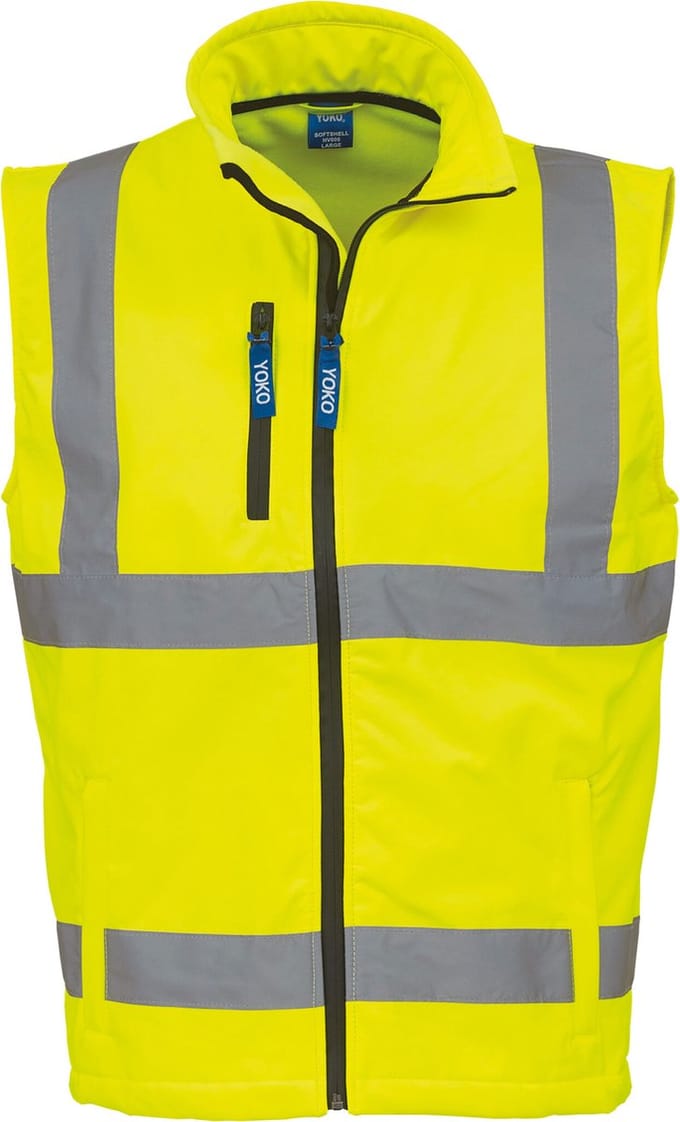 Fluo Softshell Bodywarmer - Fluo Yellow - 2XL - Yoko
