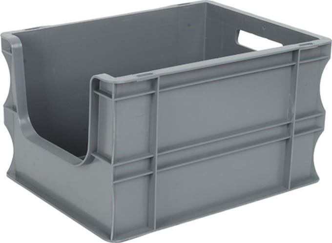 Kunststof stapelbak - - Rood - 300 mm x 400 mm x 235 mm- - Polymethylmethacrylaat (PMMA) - -