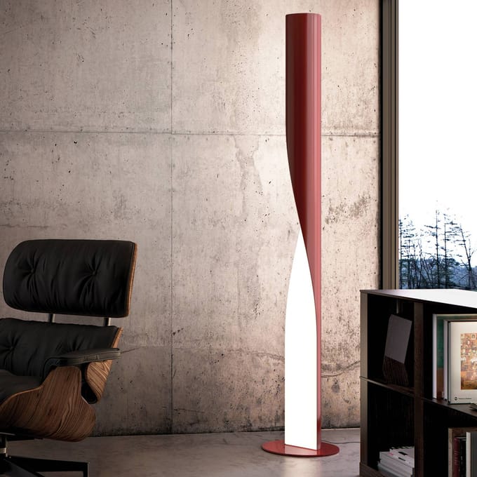 kdln LED vloerlamp Evita, rood, hoogte 190 cm, dimbaar